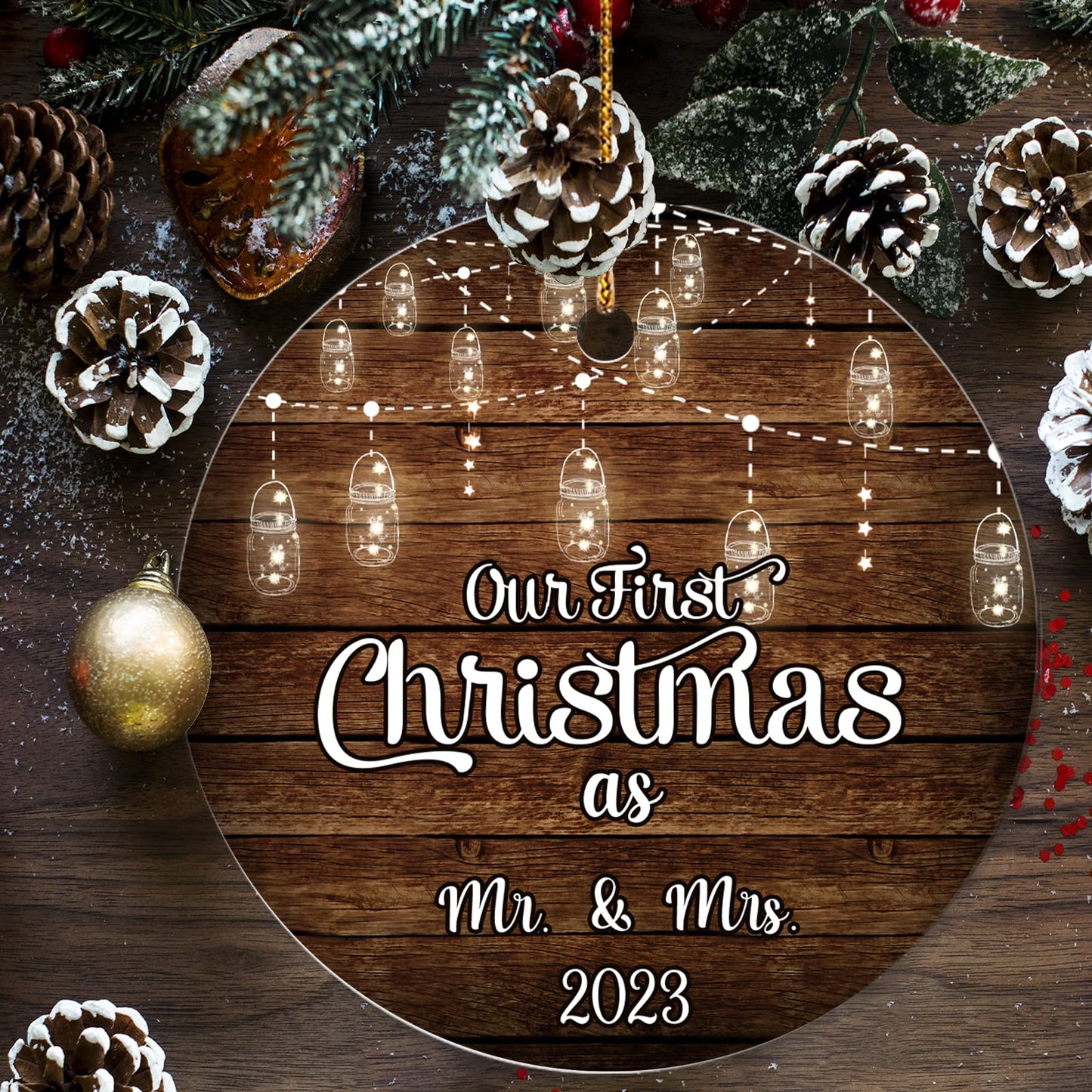 Our First Christmas as Mr. and Mrs. Ornament, Wedding Gifts for Couple Bride and Groom, 1st Christmas Married Ornaments, 2023 Christmas Tree Decoration, Bridal Shower Gift, Newlywed Gift