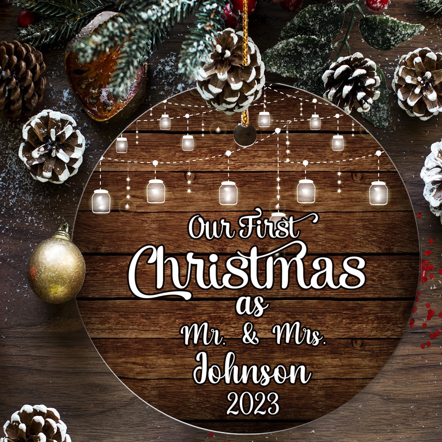 Our First Christmas as Mr. and Mrs. Ornament, Wedding Gifts for Couple Bride and Groom, 1st Christmas Married Ornaments, 2023 Christmas Tree Decoration, Bridal Shower Gift, Newlywed Gift