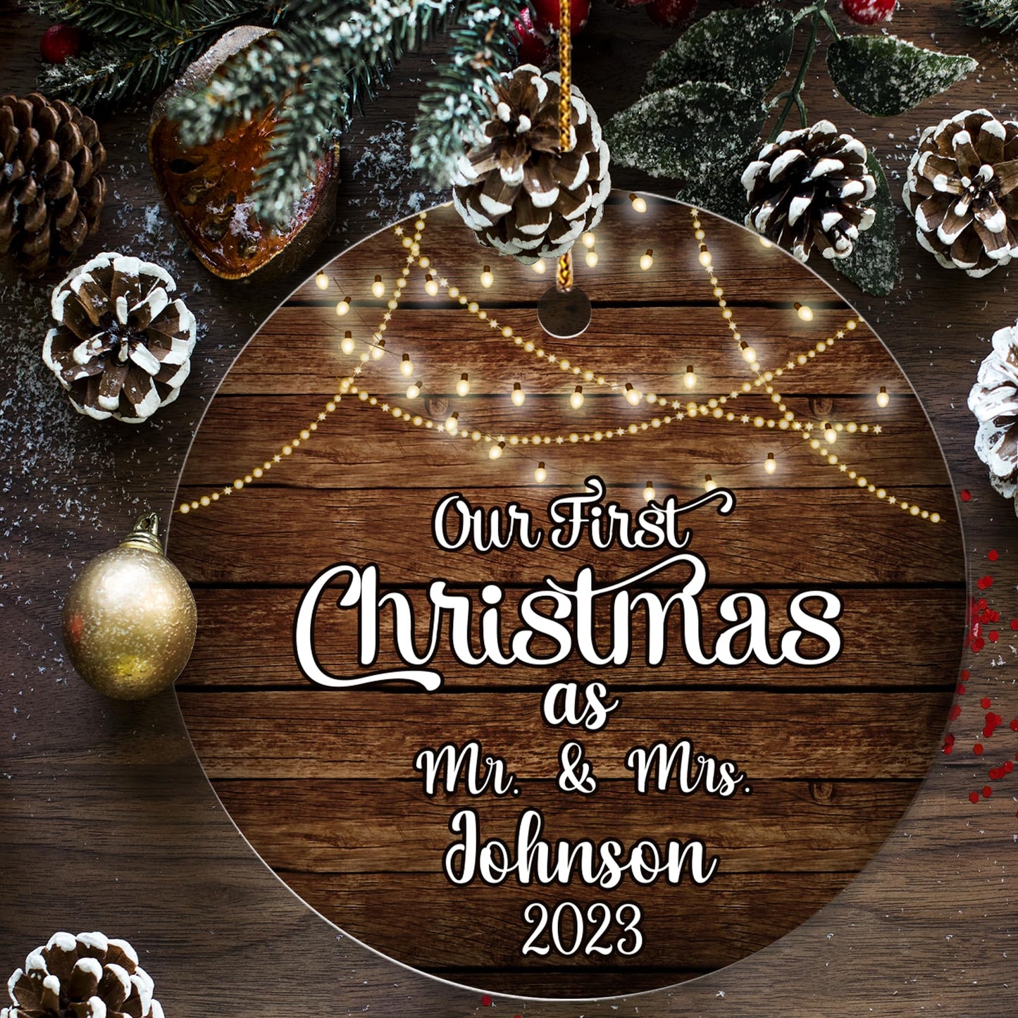 Our First Christmas as Mr. and Mrs. Ornament, Wedding Gifts for Couple Bride and Groom, 1st Christmas Married Ornaments, 2023 Christmas Tree Decoration, Bridal Shower Gift, Newlywed Gift