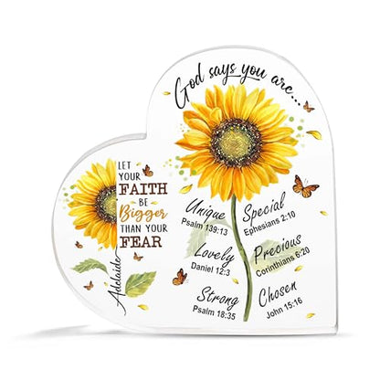 Christian Gifts, Family Religious Gifts for Men Women, Heart-shaped Christian Acrylic Plaque, Christmas Acrylic Plaque, Christian Decorations for Home, Religious Decor, Christian Friend Gifts