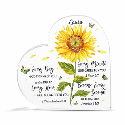 Christian Gifts, Family Religious Gifts for Men Women, Heart-shaped Christian Acrylic Plaque, Christmas Acrylic Plaque, Christian Decorations for Home, Religious Decor, Christian Friend Gifts