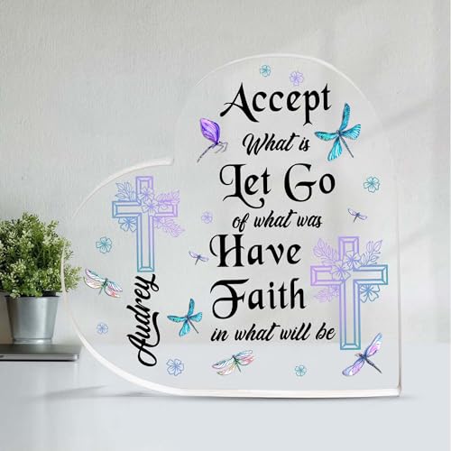 Christian Gifts, Family Religious Gifts for Men Women, Heart-shaped Christian Acrylic Plaque, Christmas Acrylic Plaque, Christian Decorations for Home, Religious Decor, Christian Friend Gifts