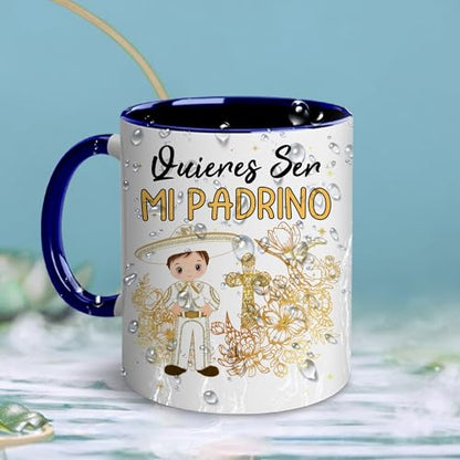 Godparents Proposal Mug Set, Padrino De Bautizo Cup Set, Bautizo Recuerdos Juego De 2 Tazas,God parents Presents Proposal, Quieren Ser Mis Padrinos, Quieres Ser Mi Madrina, Wedding Mug 11OZ