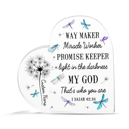 Christian Gifts, Family Religious Gifts for Men Women, Heart-shaped Christian Acrylic Plaque, Christmas Acrylic Plaque, Christian Decorations for Home, Religious Decor, Christian Friend Gifts