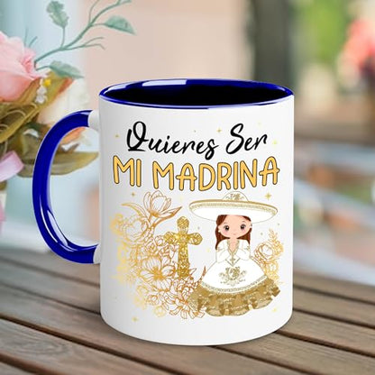 Godparents Proposal Mug Set, Padrino De Bautizo Cup Set, Bautizo Recuerdos Juego De 2 Tazas,God parents Presents Proposal, Quieren Ser Mis Padrinos, Quieres Ser Mi Madrina, Wedding Mug 11OZ