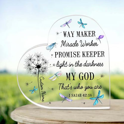 Christian Gifts, Family Religious Gifts for Men Women, Heart-shaped Christian Acrylic Plaque, Christmas Acrylic Plaque, Christian Decorations for Home, Religious Decor, Christian Friend Gifts