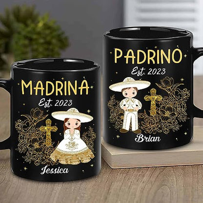 Godparents Proposal Mug Set, Padrino De Bautizo Cup Set, Bautizo Recuerdos Juego De 2 Tazas,God parents Presents Proposal, Quieren Ser Mis Padrinos, Quieres Ser Mi Madrina, Wedding Mug 11OZ