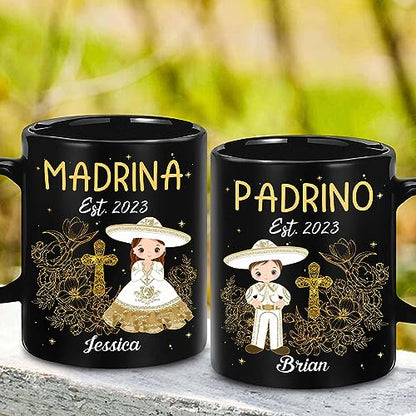 Godparents Proposal Mug Set, Padrino De Bautizo Cup Set, Bautizo Recuerdos Juego De 2 Tazas,God parents Presents Proposal, Quieren Ser Mis Padrinos, Quieres Ser Mi Madrina, Wedding Mug 11OZ