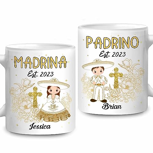 Godparents Proposal Mug Set, Padrino De Bautizo Cup Set, Bautizo Recuerdos Juego De 2 Tazas,God parents Presents Proposal, Quieren Ser Mis Padrinos, Quieres Ser Mi Madrina, Wedding Mug 11OZ