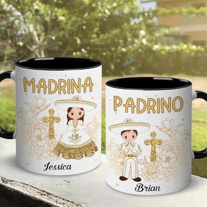 Godparents Proposal Mug Set, Padrino De Bautizo Cup Set, Bautizo Recuerdos Juego De 2 Tazas,God parents Presents Proposal, Quieren Ser Mis Padrinos, Quieres Ser Mi Madrina, Wedding Mug 11OZ