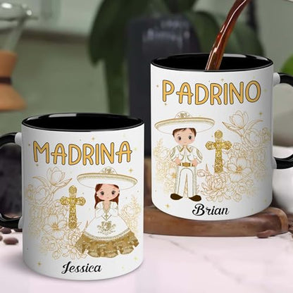 Godparents Proposal Mug Set, Padrino De Bautizo Cup Set, Bautizo Recuerdos Juego De 2 Tazas,God parents Presents Proposal, Quieren Ser Mis Padrinos, Quieres Ser Mi Madrina, Wedding Mug 11OZ