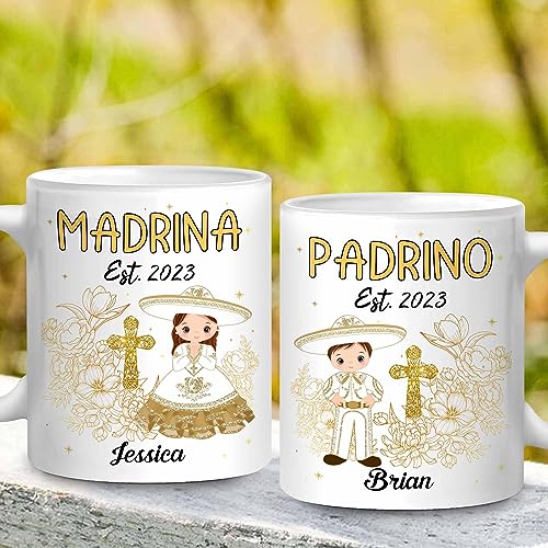 Godparents Proposal Mug Set, Padrino De Bautizo Cup Set, Bautizo Recuerdos Juego De 2 Tazas,God parents Presents Proposal, Quieren Ser Mis Padrinos, Quieres Ser Mi Madrina, Wedding Mug 11OZ