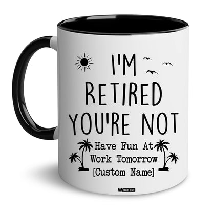 Funny Retirement Gift Mug Retired Not My Problem Any More Mug for Women Men Dad Mom Retired Calendar Mug Coworkers Office Family Idea for Her Nurse Mothers Day Birthday Anniversary Christmas