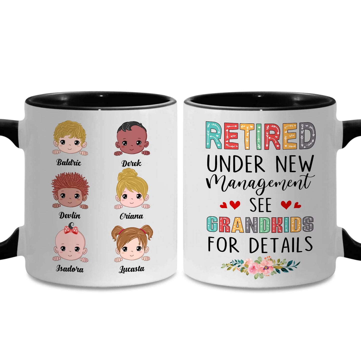 Retired Mug Retirement Mug Retired Under New Management See Grandkids For Details Mug Funny Happy Retirement Gift For Grandma Women From Grandkids On Mothers Day Birthday Christmas Accent 11OZ