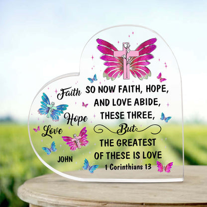 Christian Gifts, Family Religious Gifts for Men Women, Heart-shaped Christian Acrylic Plaque, Christmas Acrylic Plaque, Christian Decorations for Home, Religious Decor, Christian Friend Gifts