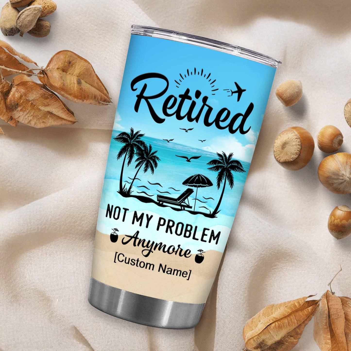 Retirement Gifts - Retirement Tumbler - Retired Not My Problem Any More Tumbler for Women Men Dad Mom Retired Calendar Tumbler Coworkers Idea for Fathers Mothers Day Birthday Christmas 20OZ