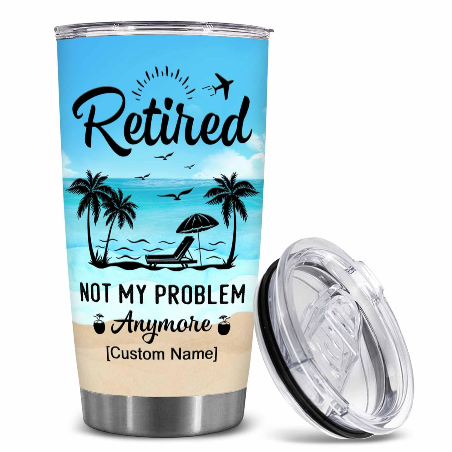 Retirement Gifts - Retirement Tumbler - Retired Not My Problem Any More Tumbler for Women Men Dad Mom Retired Calendar Tumbler Coworkers Idea for Fathers Mothers Day Birthday Christmas 20OZ