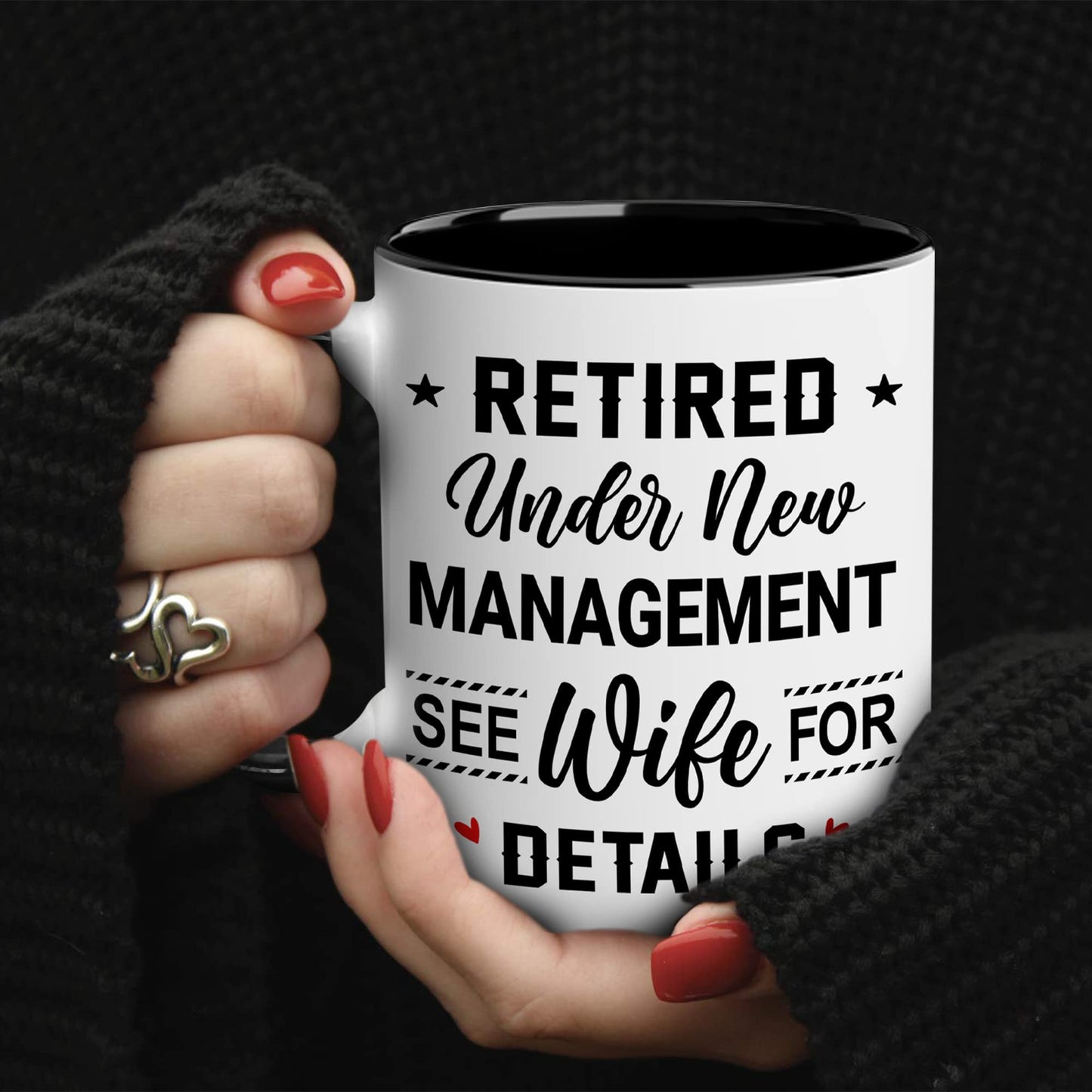 Retirement Mug, Retired Under New Management See Wife For Details Mug, Quitter, Retirement Gifts, Retired Gifts, Husband, Dad, Boyfriend, Men, Women, Woman Christmas Fathers day, Boss