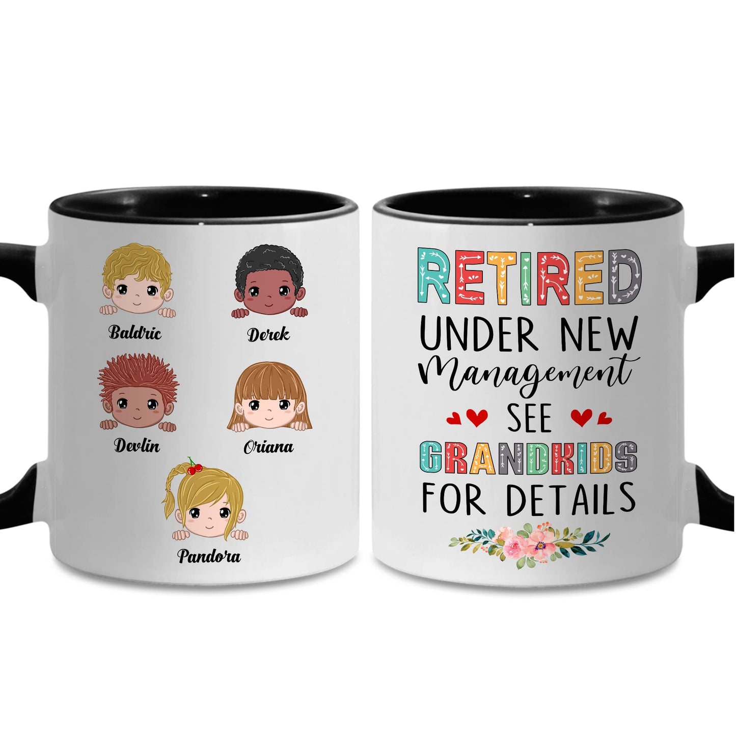 Retired Mug Retirement Mug Retired Under New Management See Grandkids For Details Mug Funny Happy Retirement Gift For Grandma Women From Grandkids On Mothers Day Birthday Christmas Accent 11OZ