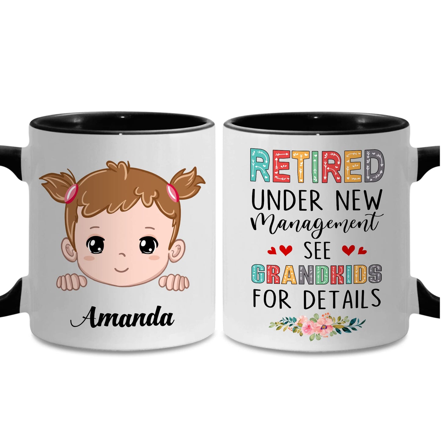 Retired Mug Retirement Mug Retired Under New Management See Grandkids For Details Mug Funny Happy Retirement Gift For Grandma Women From Grandkids On Mothers Day Birthday Christmas Accent 11OZ