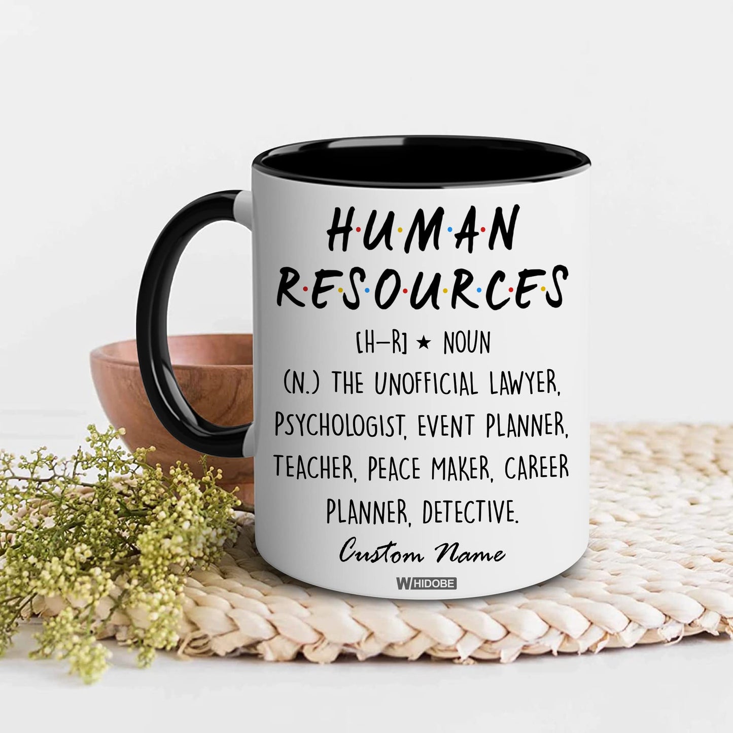 Human Resources Gifts for Women, Men, Dad, Mom, HR Mug, Funny HR Gifts for Women, Human Resources Office Decor, HR Gifts for Coworkers, Gift for HR Accent Black Mug, Mothers Fathers Day