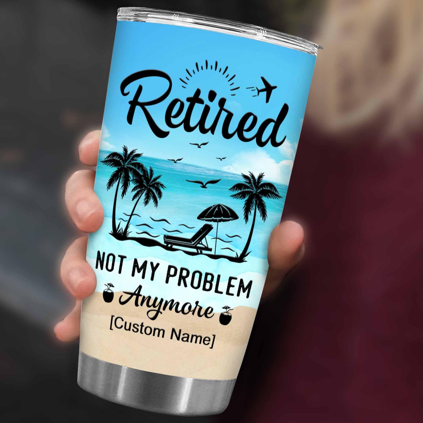 Retirement Gifts - Retirement Tumbler - Retired Not My Problem Any More Tumbler for Women Men Dad Mom Retired Calendar Tumbler Coworkers Idea for Fathers Mothers Day Birthday Christmas 20OZ