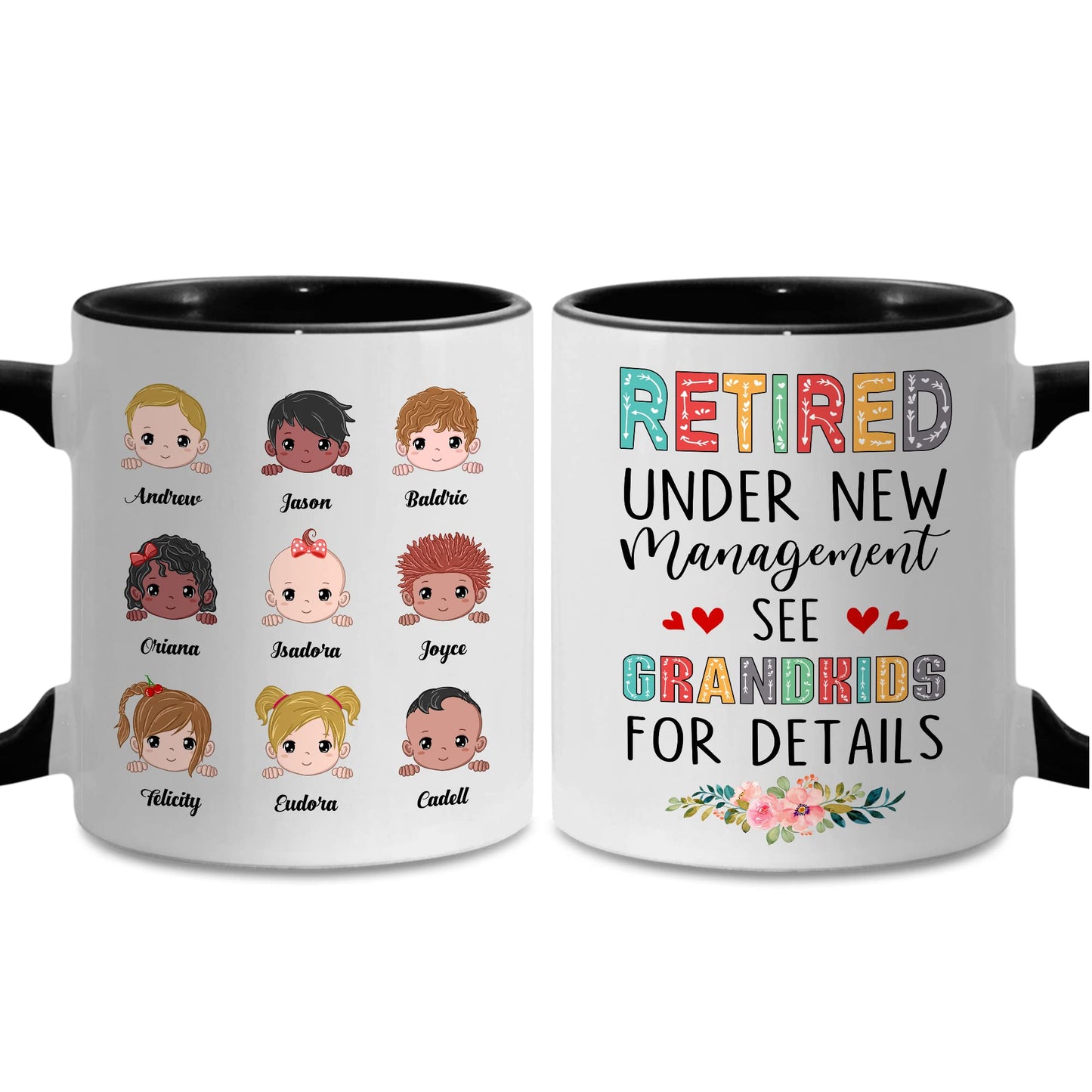 Retired Mug Retirement Mug Retired Under New Management See Grandkids For Details Mug Funny Happy Retirement Gift For Grandma Women From Grandkids On Mothers Day Birthday Christmas Accent 11OZ
