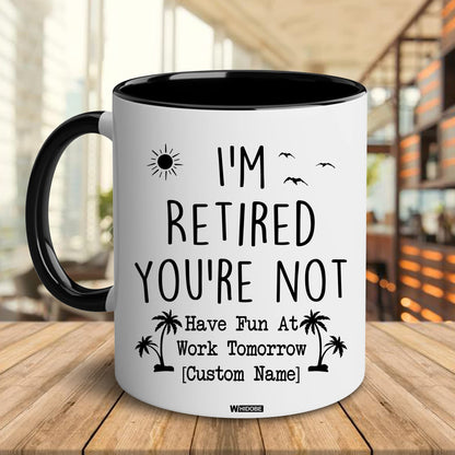 Funny Retirement Gift Mug Retired Not My Problem Any More Mug for Women Men Dad Mom Retired Calendar Mug Coworkers Office Family Idea for Her Nurse Mothers Day Birthday Anniversary Christmas