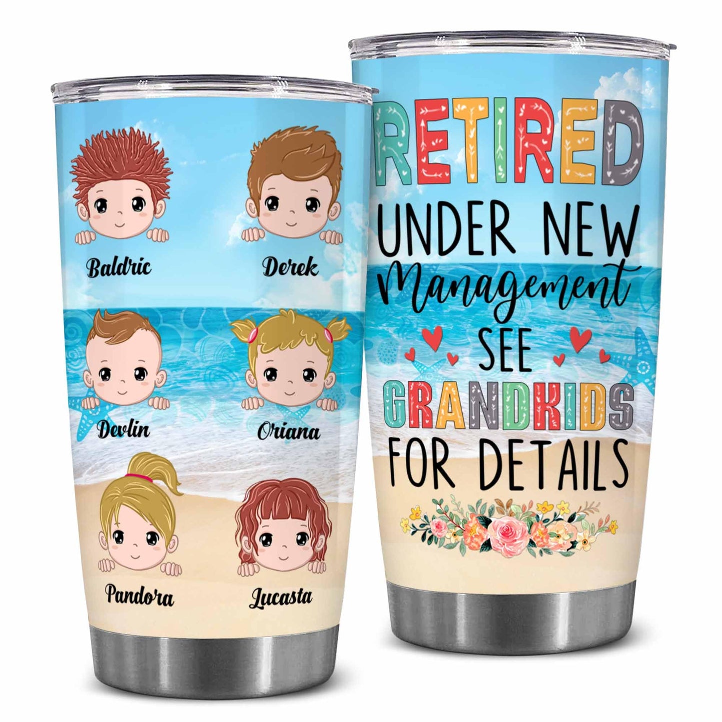 Retirement Gifts - Retirement Tumbler - Retired Under New Management See Wife For Details Tumbler, Quitter, Retired Gifts, Husband, Dad, Boyfriend, Men, Christmas, Fathers day, Boss 20OZ