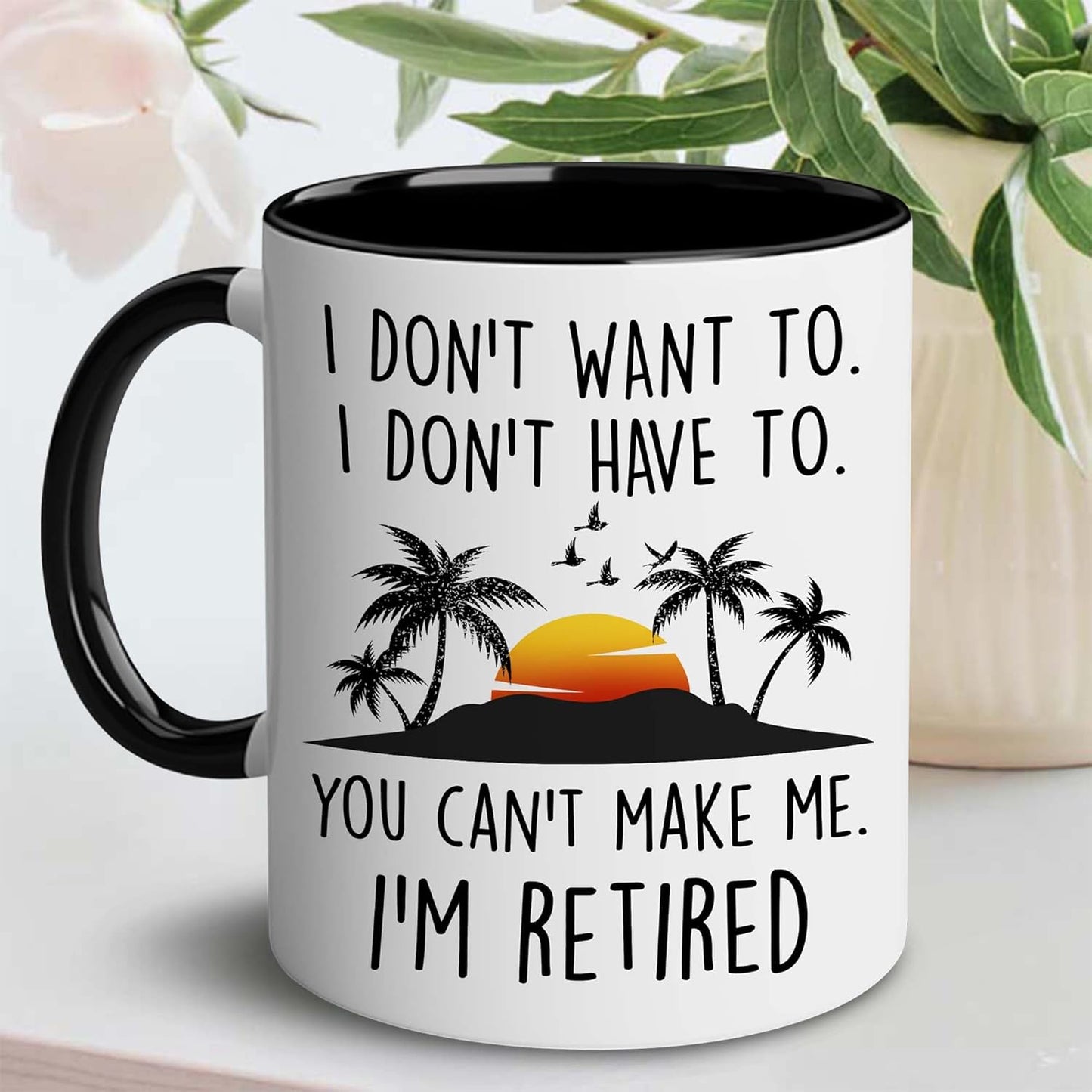WHIDOBE Funny Retirement Gifts Gag for Women Men, I'm Retired Mug, Dad Mom Husband Wife Boyfriend Humorous Nurse Teacher Retired Gag Gift Coffee Mug, Black, 11OZ