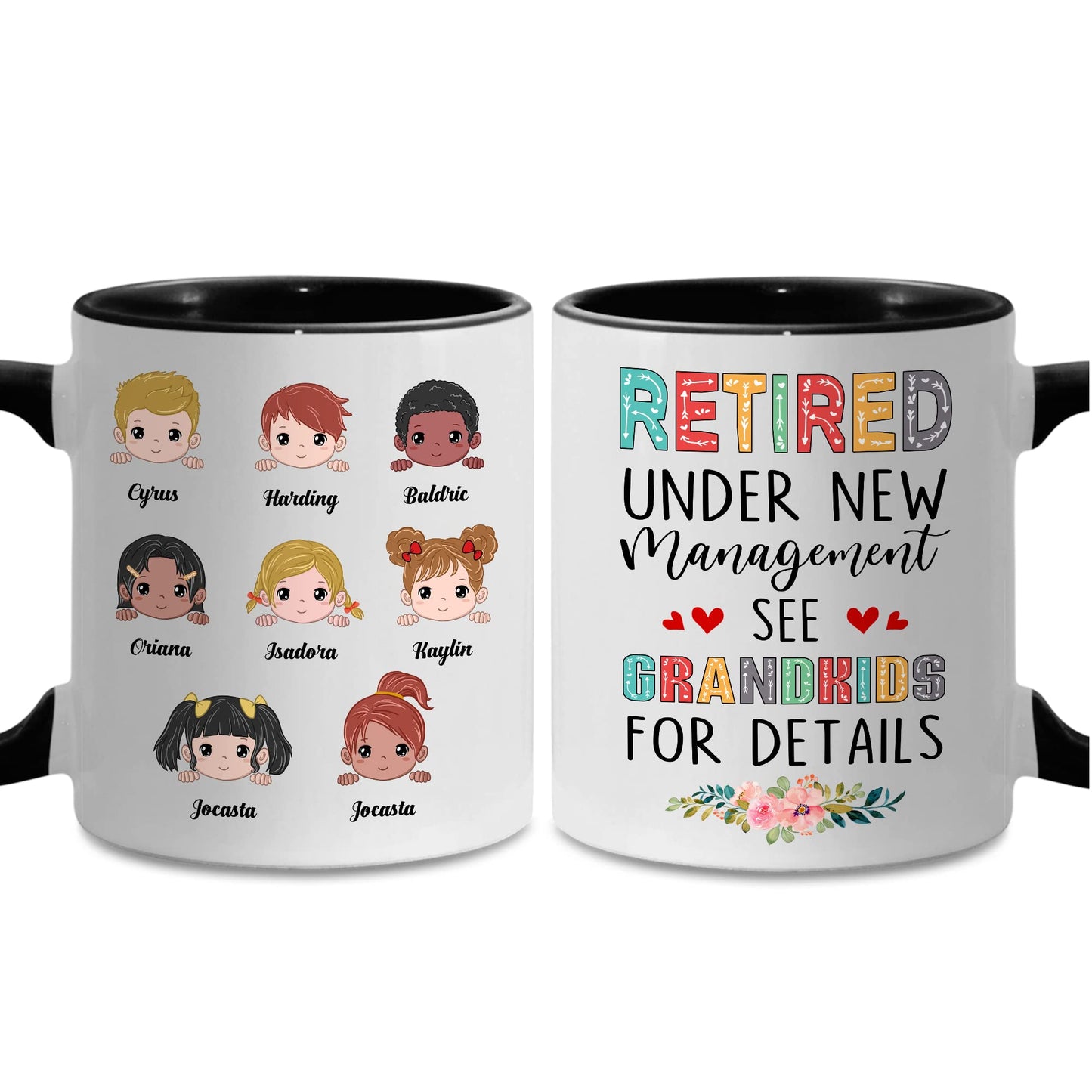 Retired Mug Retirement Mug Retired Under New Management See Grandkids For Details Mug Funny Happy Retirement Gift For Grandma Women From Grandkids On Mothers Day Birthday Christmas Accent 11OZ