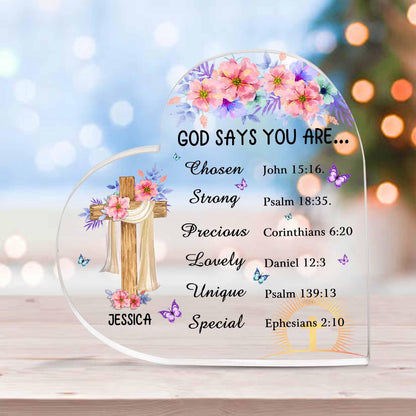 Christian Gifts, Family Religious Gifts for Men Women, Heart-shaped Christian Acrylic Plaque, Christmas Acrylic Plaque, Christian Decorations for Home, Religious Decor, Christian Friend Gifts