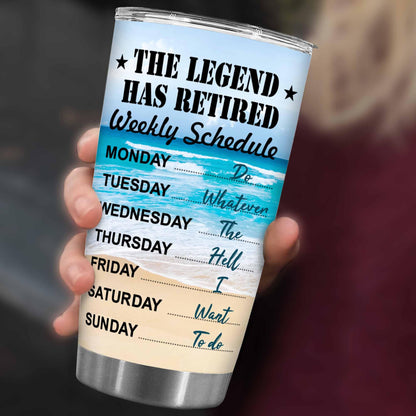 Retirement Gifts - Retirement Tumbler - The legend has retired Tumbler for Women Men Dad Mom Retired Calendar Tumbler Coworkers Idea for Fathers Mothers Day Birthday Christmas 20OZ