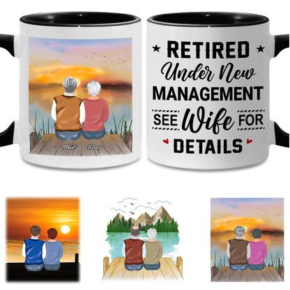 Retirement Mug, Retired Under New Management See Wife For Details Mug, Quitter, Retirement Gifts, Retired Gifts, Husband, Dad, Boyfriend, Men, Women, Woman Christmas Fathers day, Boss