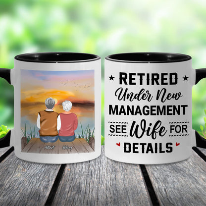 Retirement Mug, Retired Under New Management See Wife For Details Mug, Quitter, Retirement Gifts, Retired Gifts, Husband, Dad, Boyfriend, Men, Women, Woman Christmas Fathers day, Boss