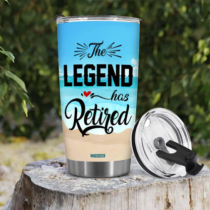 Retirement Gifts - Retirement Tumbler - The legend has retired Tumbler for Women Men Dad Mom Retired Calendar Tumbler Coworkers Idea for Fathers Mothers Day Birthday Christmas 20OZ
