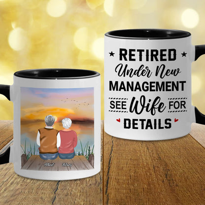 Retirement Mug, Retired Under New Management See Wife For Details Mug, Quitter, Retirement Gifts, Retired Gifts, Husband, Dad, Boyfriend, Men, Women, Woman Christmas Fathers day, Boss