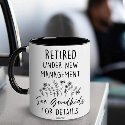 Retirement Gifts for Women, Retirement Gifts for Grandma, Woman, Mom, Coworker, Retired Mug Retired Under New Management See Grandkids For Details Mug For Mothers Day Birthday Christmas 11OZ