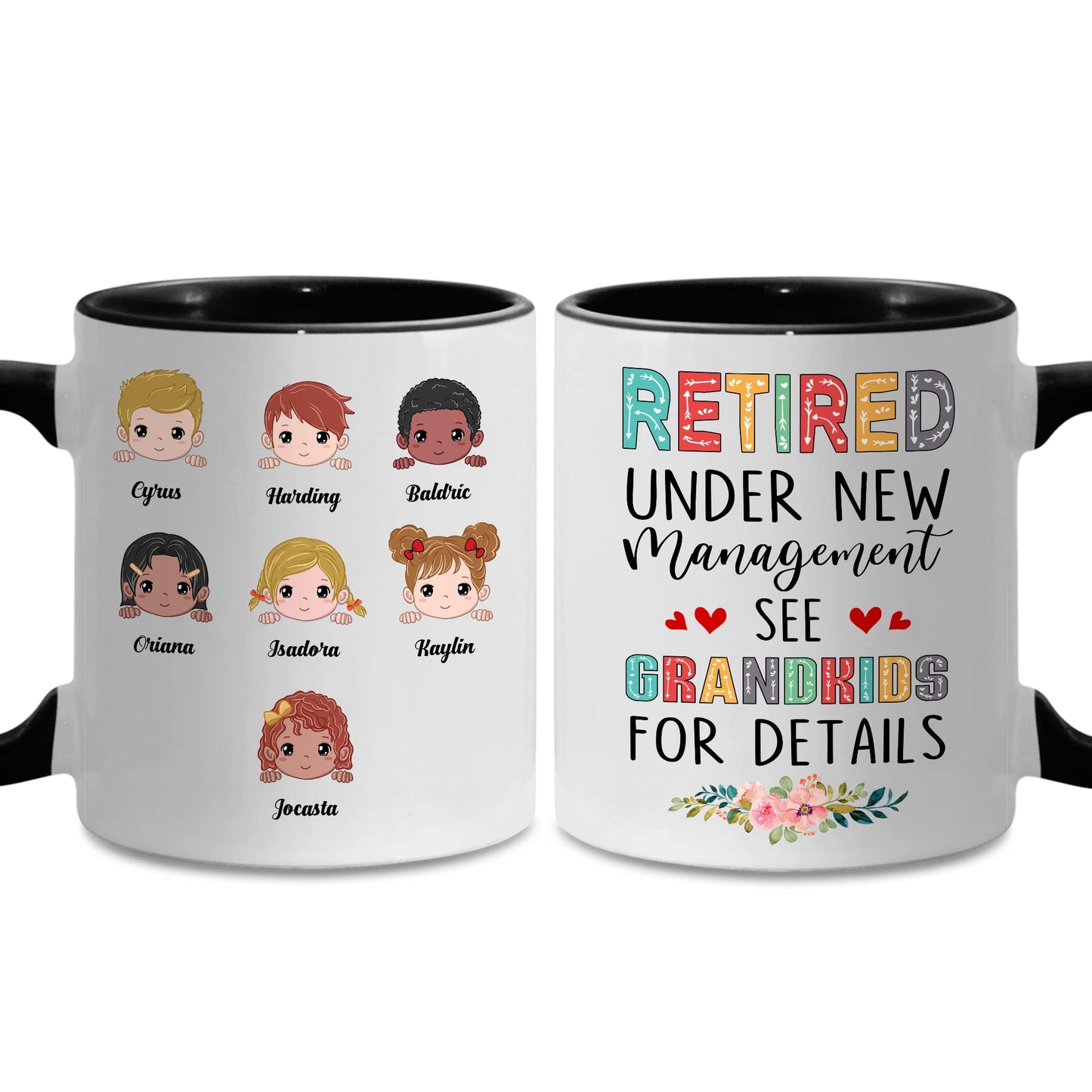 Retired Mug Retirement Mug Retired Under New Management See Grandkids For Details Mug Funny Happy Retirement Gift For Grandma Women From Grandkids On Mothers Day Birthday Christmas Accent 11OZ