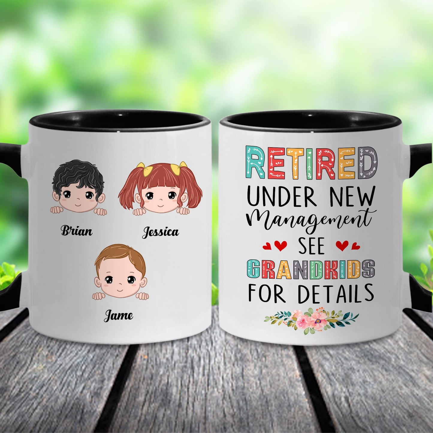 Retired Mug Retirement Mug Retired Under New Management See Grandkids For Details Mug Funny Happy Retirement Gift For Grandma Women From Grandkids On Mothers Day Birthday Christmas Accent 11OZ