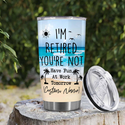 Retirement Gifts - Retirement Tumbler - Retired Not My Problem Any More Tumbler for Women Men Dad Mom Retired Calendar Tumbler Coworkers Idea for Fathers Mothers Day Birthday Christmas 20OZ