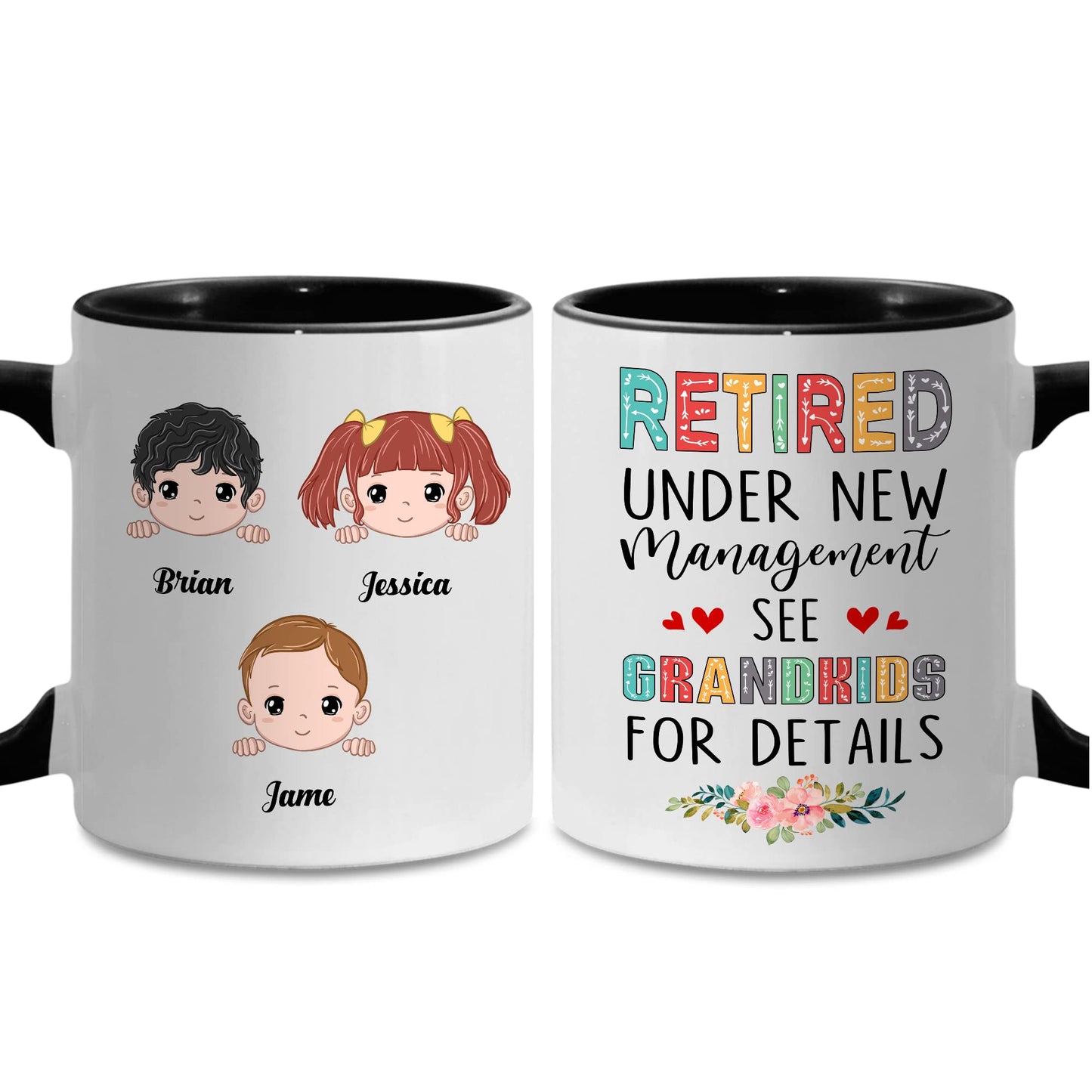 Retired Mug Retirement Mug Retired Under New Management See Grandkids For Details Mug Funny Happy Retirement Gift For Grandma Women From Grandkids On Mothers Day Birthday Christmas Accent 11OZ