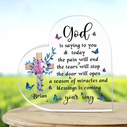 Christian Gifts, Family Religious Gifts for Men Women, Heart-shaped Christian Acrylic Plaque, Christmas Acrylic Plaque, Christian Decorations for Home, Religious Decor, Christian Friend Gifts