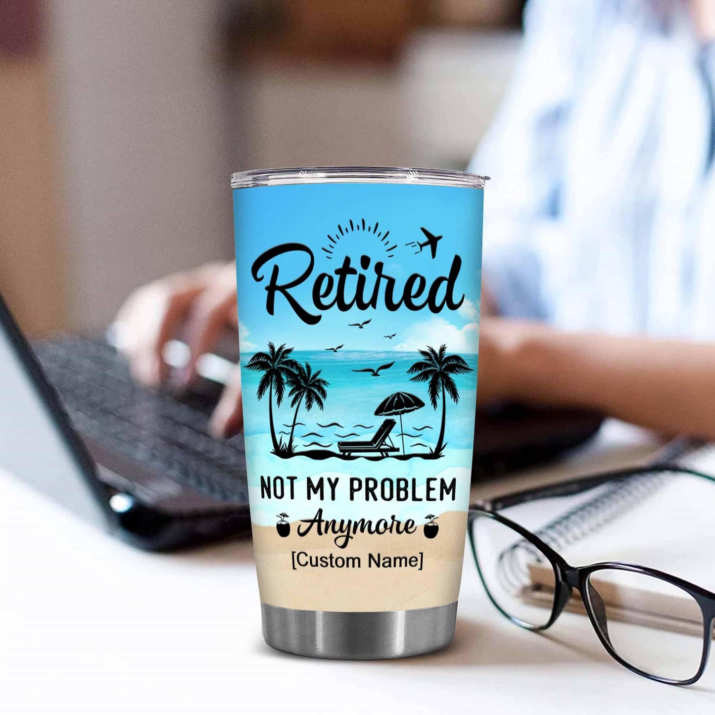 Retirement Gifts - Retirement Tumbler - Retired Not My Problem Any More Tumbler for Women Men Dad Mom Retired Calendar Tumbler Coworkers Idea for Fathers Mothers Day Birthday Christmas 20OZ