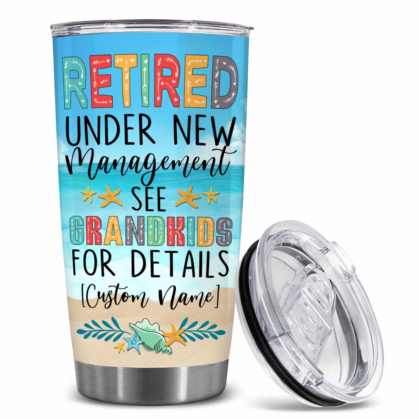 Retirement Gifts - Retirement Tumbler - Retired Under New Management See Wife For Details Tumbler, Quitter, Retired Gifts, Husband, Dad, Boyfriend, Men, Christmas, Fathers day, Boss 20OZ