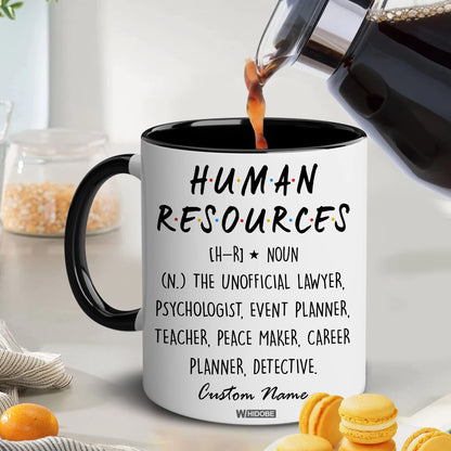 Human Resources Gifts for Women, Men, Dad, Mom, HR Mug, Funny HR Gifts for Women, Human Resources Office Decor, HR Gifts for Coworkers, Gift for HR Accent Black Mug, Mothers Fathers Day