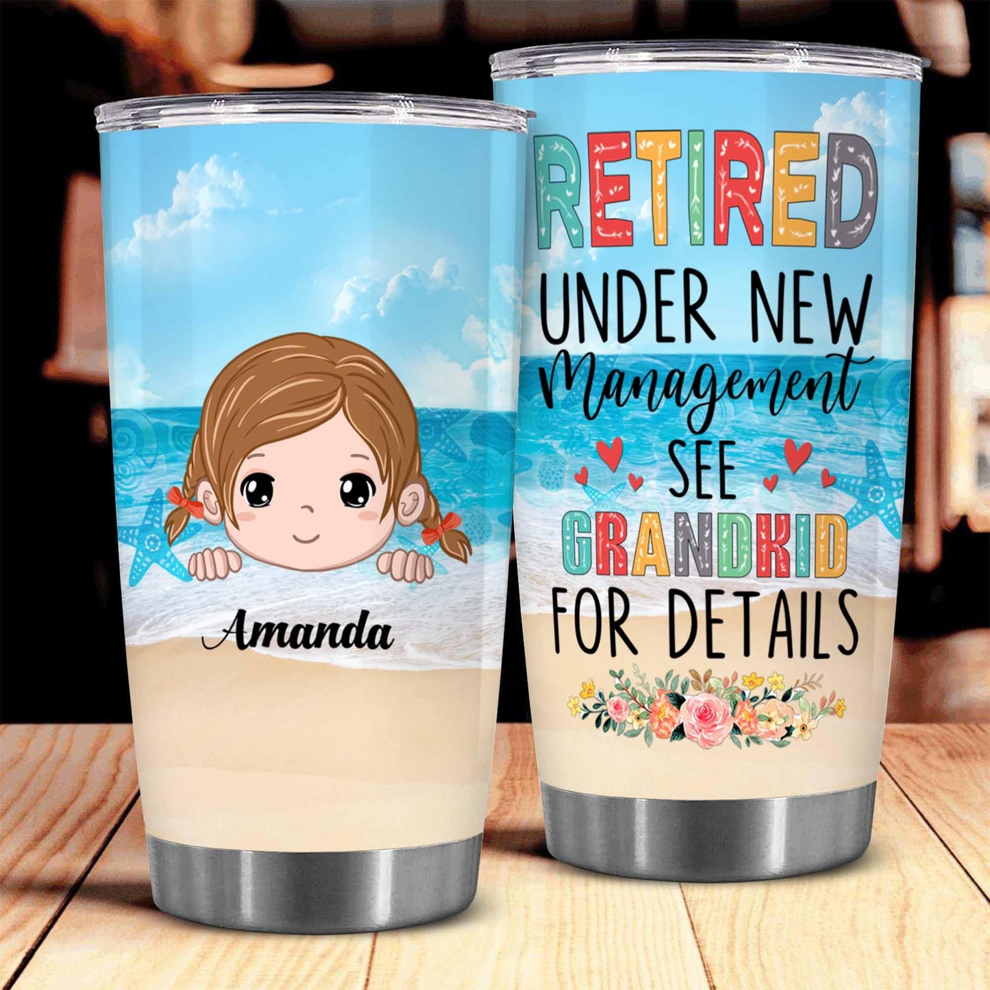 Retirement Gifts - Retirement Tumbler - Retired Under New Management See Wife For Details Tumbler, Quitter, Retired Gifts, Husband, Dad, Boyfriend, Men, Christmas, Fathers day, Boss 20OZ