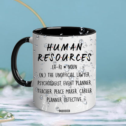 Human Resources Gifts for Women, Men, Dad, Mom, HR Mug, Funny HR Gifts for Women, Human Resources Office Decor, HR Gifts for Coworkers, Gift for HR Accent Black Mug, Mothers Fathers Day