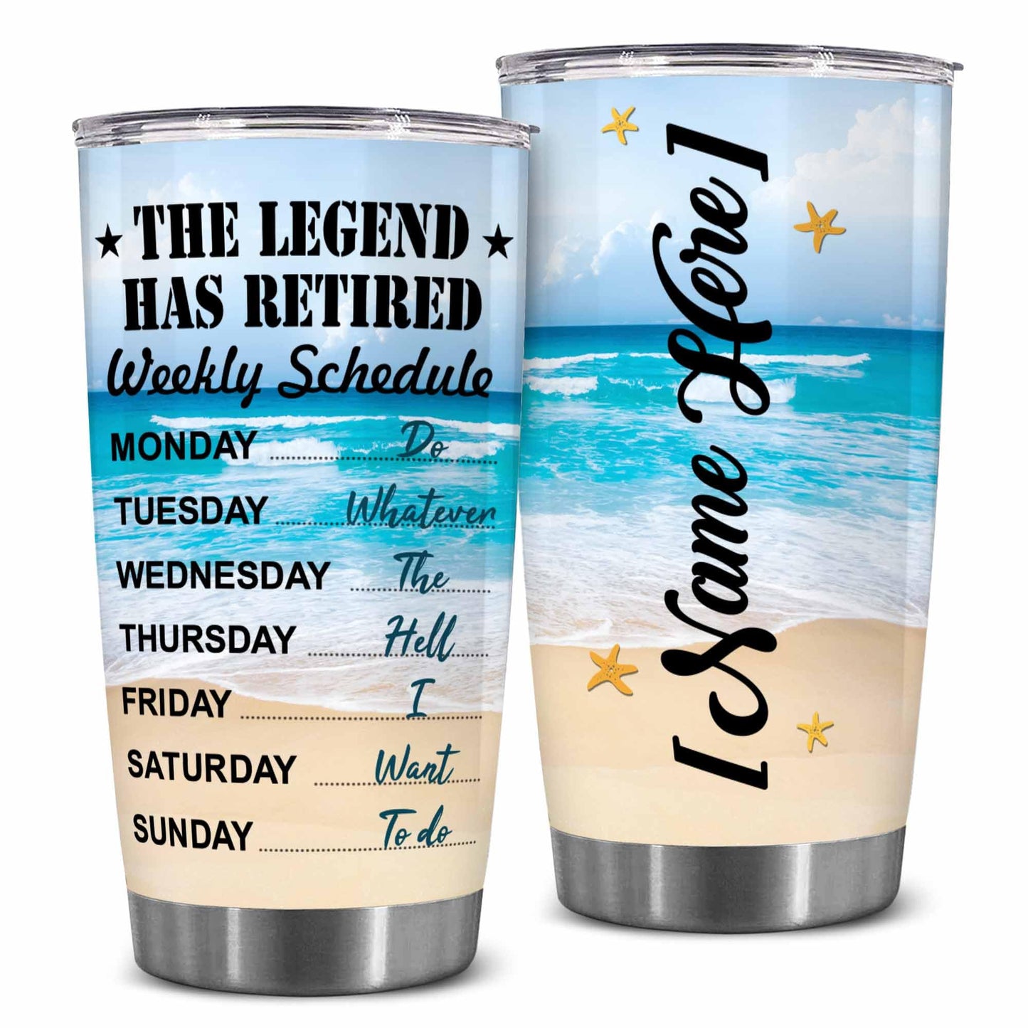Retirement Gifts - Retirement Tumbler - The legend has retired Tumbler for Women Men Dad Mom Retired Calendar Tumbler Coworkers Idea for Fathers Mothers Day Birthday Christmas 20OZ