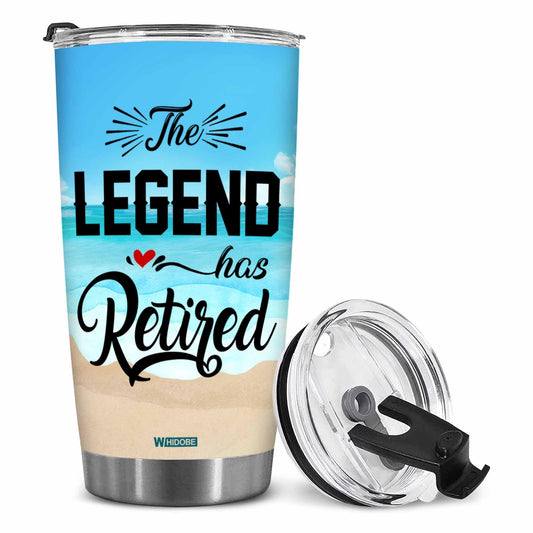 Retirement Gifts - Retirement Tumbler - The legend has retired Tumbler for Women Men Dad Mom Retired Calendar Tumbler Coworkers Idea for Fathers Mothers Day Birthday Christmas 20OZ
